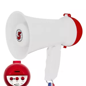 5Core Megaphone Bullhorn Speaker 15W Battery Power Bull Horn Siren 400 YardRange - Picture 1 of 12