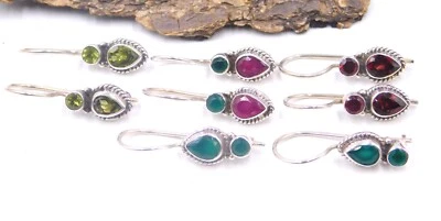Natural Multi Cut Gemstone 925 Sterling Silver Handmade Earring For Gifts M-2900 - Image 1 of 4