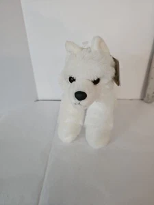 Aurora Mini Flopsie Artic Wolf Plush White Wolf Stuffed Animal Tags  - Picture 1 of 3