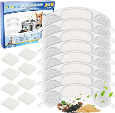 MYFATBOSS Dog Water Fountain Filters Replacement Compatible with Smartoo 236Oz/7L Stainles