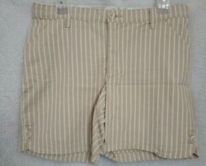 Lee Womens Brown White Striped Shorts Size 16 Medium