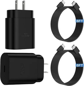 2 Pack Super Fast Charger 6ft Cable USB Cord for Galaxy A06 A14 15 16 25 35 55 - Picture 1 of 7