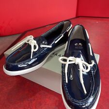100 Cole Haan Women's Nantucket Camp MOC Navy Patent Boat Shoes 10