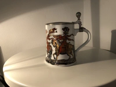 Bierkrug mit Zinndeckel und Fanfarenbläser Kaiser-Porzellan TOP-Zustand - Bild 1 von 4