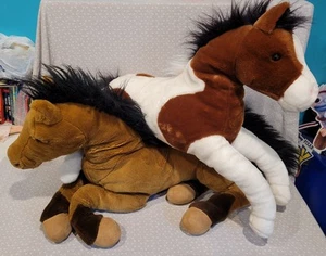Vintage E&J Classic Brown & Best Made Toys Pinto Realistic Horse Plush Set 28" - Picture 1 of 19