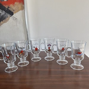 POTTERY BARN "SANTA BABY" Irish Coffee MugsChristmas Holiday Santa set of 6 - Picture 1 of 11