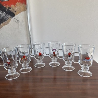 POTTERY BARN "SANTA BABY" Irish Coffee Mugs Christmas Holiday Santa set of 6 - Image 1 of 4