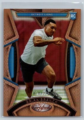 Brian Branch 2023 Panini Certified Mirror Bronze Rookie /275 #175 - Image 1 of 2