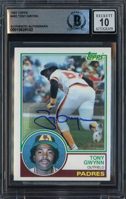 ¡OFERTA! Tony Gwynn Auto 1983 Topps RC 482 Padres Auto 10 Aftermarket Sticker BAS Foto 1 de 2