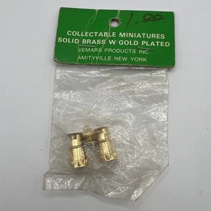 Vintage Miniature Binoculars Dollhouse Charm Solid Brass w Gold Plate - Picture 1 of 6