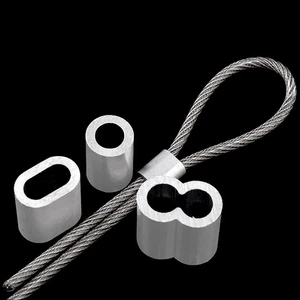 Aluminium Wire Rope Ferrules Crimping Sleeve Clamp & Stainless Steel Wire Rope - Picture 1 of 10