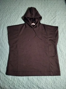 Mango MNG Pullover Boxy Sleeveless Hoodie Black Sz M Oversized LOUNGEWEAR Boho - Picture 1 of 6