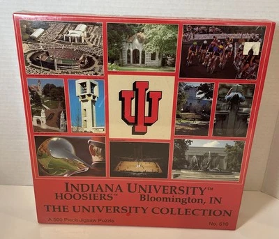 Indiana University 500 Piece Puzzle SEALED No. 610 Licensed FX Schmid 24”x18” - Image 1 of 3