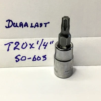 Duralast T 20 x 1/4" Dr  Star Bit Socket 50-603  Free  USA Shipping - Image 1 of 2