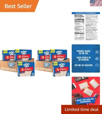 Frosted Strawberry Toaster Pastries, 64 Count Value Pack - Ideal Breakfast Snack - Image 1 of 4