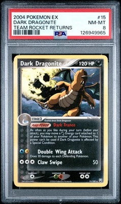 2004 POKEMON EX TEAM ROCKET RETURNS #15 DARK DRAGONITE PSA 8 - Image 1 of 2