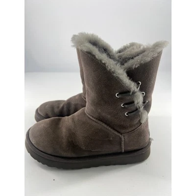 Botas Ugg Constatine Cinta Satinada Mujer Talla 7 Gris Carbón Cálidas Y2K Foto 1 de 4