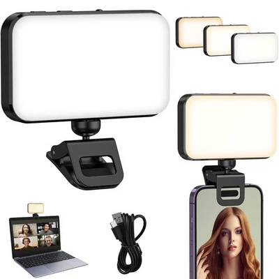 Cell Phone Laptop Selfie LED Fill Light Clip-on Video Light For Video Conference - Image 1 of 4