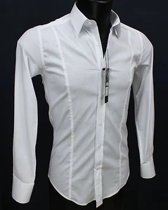 CAMICIA UOMO SLIM FIT NUOVA BIANCA COTONE ELASTICIZZATO taglia XS S M L XL XXL - Imagen 1 de 5