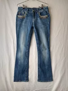 Miss Me Mid Rise Boot Womens Size 28 Dark Wash Low Rise Denim Jeans - Picture 1 of 10