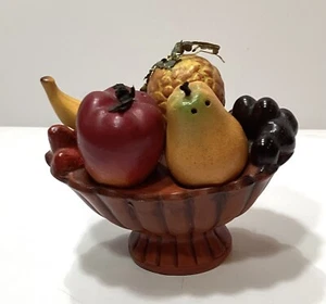 Vintage Fruit Basket Salt & Pepper Shaker Set, Apple Pear, Commodore Japan - Picture 1 of 9