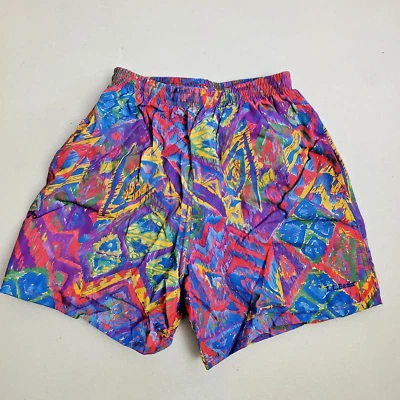 Vintage 80s 90s L.L. BEAN Quick-Dry Nylon Swim Shorts Trunks Abstract Mens Small - Image 1 of 4