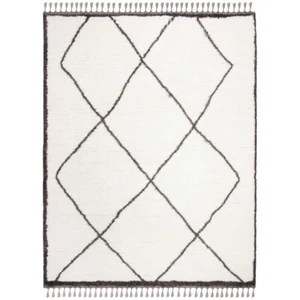 SAFAVIEH Carmella Shag Collection CRM226A Cream / Grey Rug - Picture 1 of 15