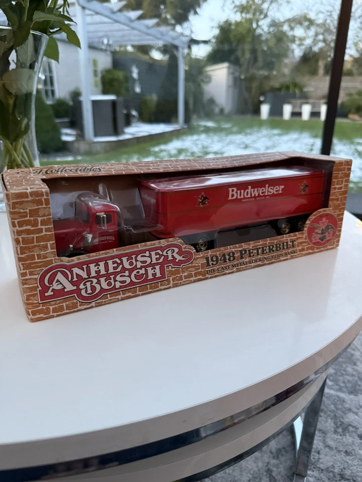 Vintage Budweiser 1948 Peterbilt Tractor Trailer 1:43 Rare  die cast Model Truck - Image 1 of 4
