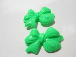 Pair of Hair Barrettes Small Children Green - Picture 1 of 2