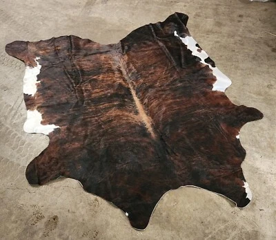XL PREMIUM Brindle BRASILEÑA Alfombra Cuero Piel de Vaca 85" X 83" Foto 1 de 3
