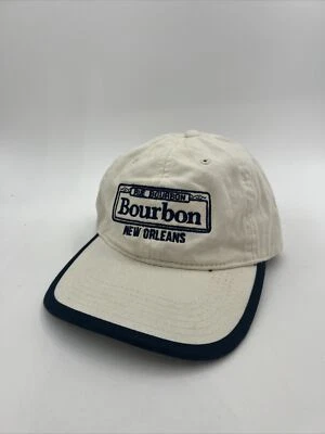 Bourbon Street New Orleans Adjustable Adult Hat Cream Navy PAcific Headwear - Image 1 of 4