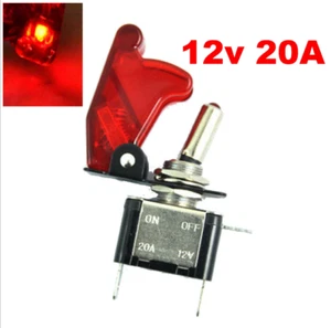 12V 20A Toggle Switch SPST ON/OFF Car Truck Boat ATV-Red Cover/Red LED - Picture 1 of 6