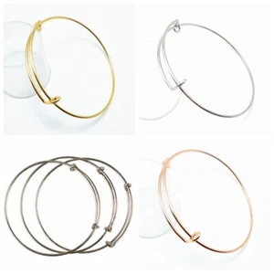 20Pcs Adjustable Expandable Bracelet Bulk Wire Wrapped Bangle Silver Plated - Picture 1 of 7
