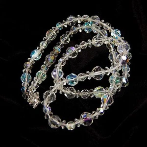 Crystal Necklace with Coated Glass Beads 24.5in. - Picture 1 of 5