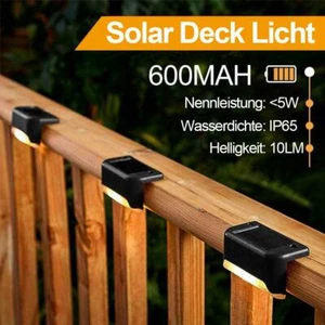 4-12x LED Solarleuchten Zaunleuchte Wandlampen Gartenleuchte Außen Treppen Lampe - Bild 1 von 22