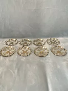 Vintage clear with gold coasters set of 8 Made In Italy - Picture 1 of 7