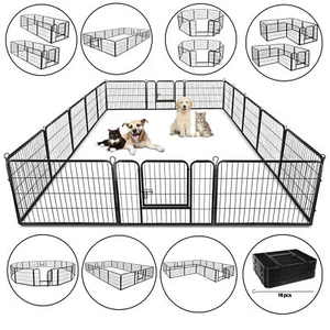 Dog Playpen 16 Panels 24" Foldable Metal Pet Fence Exercise Pen for Yard Camping - Picture 1 of 20