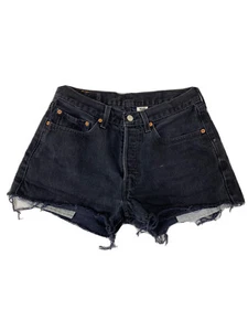 LEVI’S 501 Short Black Cut Off Denim W31 - Picture 1 of 5