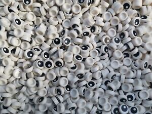 LEGO 450 1x1 Round Pupil Tiles White Black Eye Pattern Creator Bulk