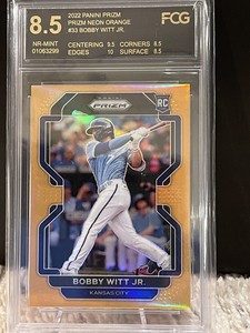 2022 Panini Prizm #33 Bobby Witt Jr Neon Orange Prizm 002/100 NR-Mint