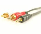 3.5Mm Stereo Jack To 2 X Rca Phono (Twin Phono) Plugs Cable Lead 1.2M 24K Gold
