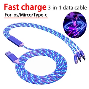 Cable cargador USB de carga rápida LED para iPhone 15 14 13 16 Pro Max 10 XS XR X 8 - Imagen 1 de 18