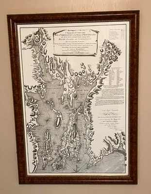 Gráfico topográfico Revolution de NARRAGANSET England Survey C. Blaskowitz 1777 - Imagem 1 de 4