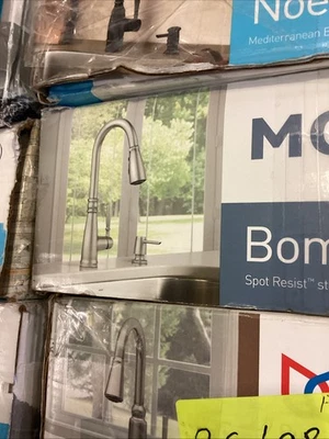 NUEVO Grifo de cocina desmontable Moen 87162SRS Boman 1 mango acero inoxidable con dispensador de jabón Foto 1 de 2