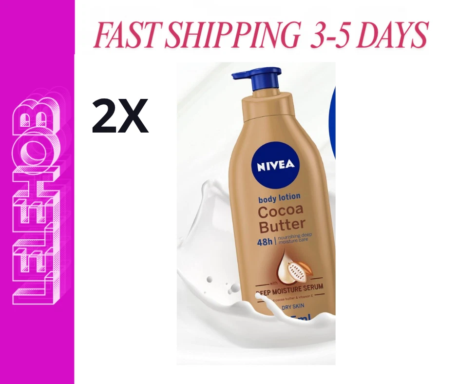 ⭐ENVÍO RÁPIDO⭐ 2x NIVEA Loción Corporal Manteca de Cacao para Piel Seca Crema 400 ml 48h Foto 1 de 1