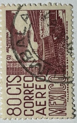 Sello Correro Aereo México 80 CTS. Años 60.  #S121 Foto 1 de 2