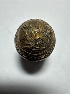 Vintage Metall (Messing?) Fingerhut Vogelbild oben - Bild 1 von 4