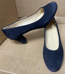 GABOR Ladies Navy Blue Suede Slip On Court Shoes UK Size 7 - Picture 1 of 14