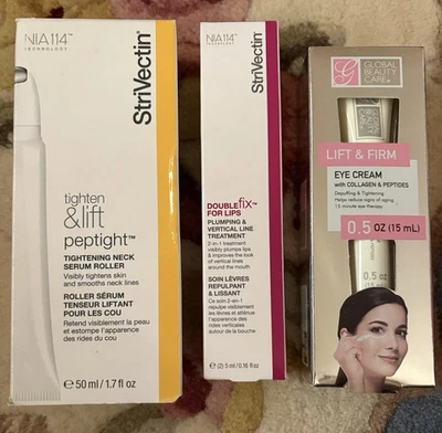 Strivectin RODILLO DE SUERO PARA CUELLO DE APRIETE y doble fijación de labios rellenos NUEVO EN CAJA NUEVO $120 Foto 1 de 4