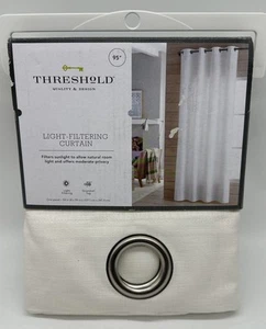 1pc 54"x95" Light Filtering Solid Window Curtain Panel Natural White New In Pack - Picture 1 of 6